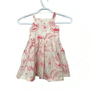 Bahama Hand Prints girls cotton sundress with buttons at the back  NWOT